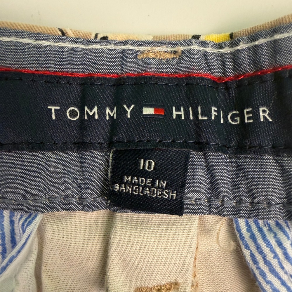 Tommy Hilfiger Womens 10Pants Tan Pink Yellow Brown Floral Chino Khaki Casual - Picture 3 of 5